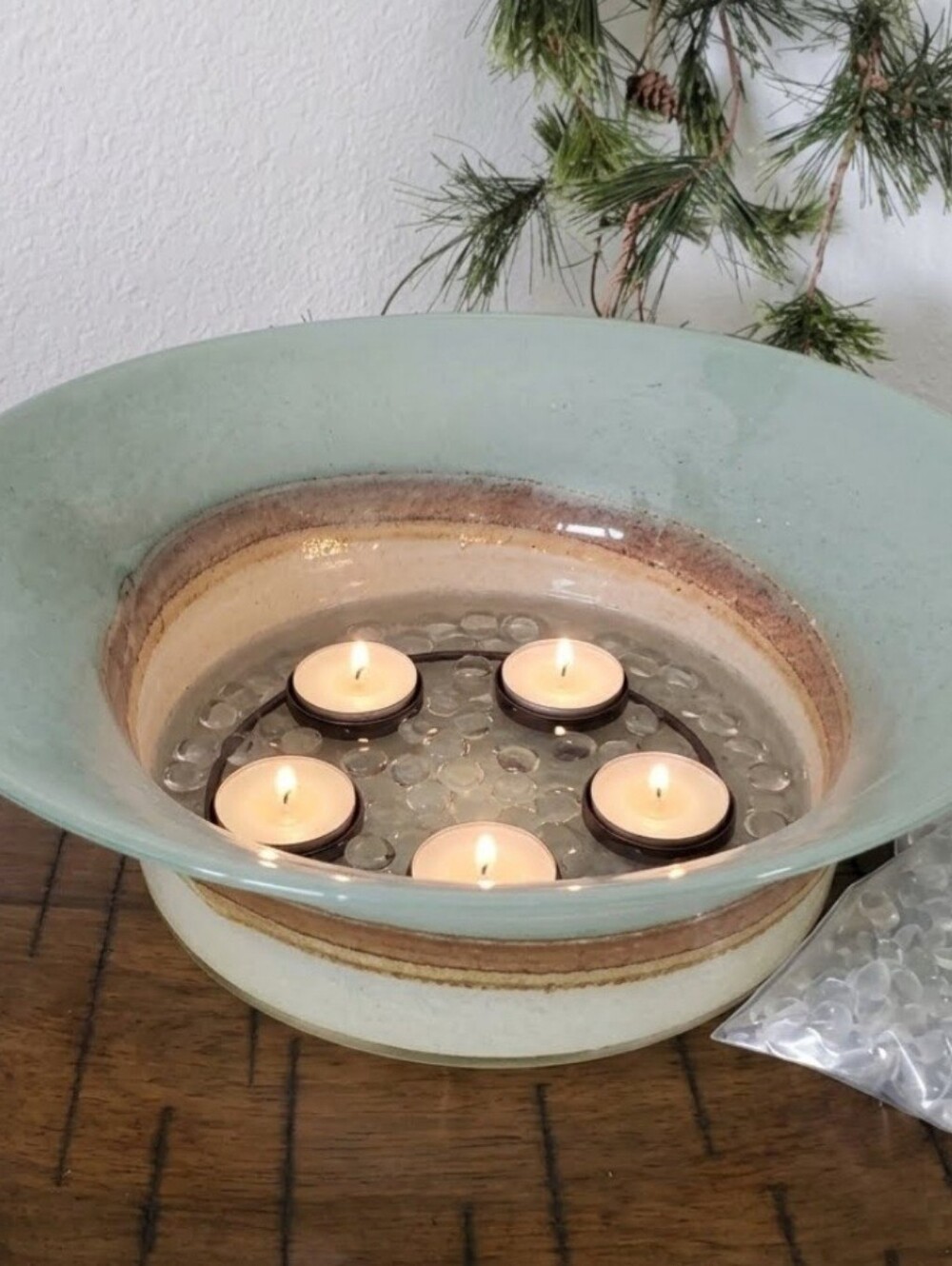 NIB Tranquility Bowl with Tealight Candle Holder- New In Box